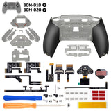 eXtremeRate SPARK Back Paddles Kit with OLED Display & Clicky Trigger Stops & Ergonomic Grips for PS5 Controller BDM-010/020 - Rubberized Clear & Black - MZNPFU006