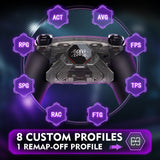 eXtremeRate SPARK Back Paddles Kit with OLED Display & Clicky Trigger Stops & Ergonomic Grips for PS5 Controller BDM-010/020 - Rubberized Clear & Black - MZNPFU006