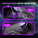 eXtremeRate SPARK Back Paddles Kit with OLED Display & Clicky Trigger Stops & Ergonomic Grips for PS5 Controller BDM-010/020 - Rubberized Clear & Black - MZNPFU006