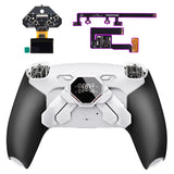 eXtremeRate SPARK Back Paddles Kit with OLED Display & Clicky Trigger Stops & Ergonomic Grips for PS5 Controller BDM-010/020 - Rubberized White & Black - MZNPFU005