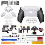 eXtremeRate SPARK Back Paddles Kit with OLED Display & Clicky Trigger Stops & Ergonomic Grips for PS5 Controller BDM-010/020 - Rubberized White & Black - MZNPFU005