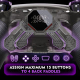 eXtremeRate SPARK Back Paddles Kit with OLED Display & Clicky Trigger Stops & Ergonomic Grips for PS5 Controller BDM-030/040/050 - Rubberized Clear Black - MZNPFU006M2