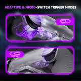 eXtremeRate SPARK Back Paddles Kit with OLED Display & Clicky Trigger Stops & Ergonomic Grips for PS5 Controller BDM-030/040/050 - Rubberized Clear & Gray - MZNPFU004M2