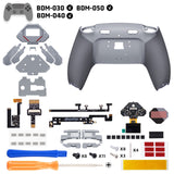 eXtremeRate SPARK Back Paddles Kit with OLED Display & Clicky Trigger Stops & Ergonomic Grips for PS5 Controller BDM-030/040/050 - Rubberized New Hope Gray & Classic Gray - MZNPFU007M2
