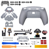 eXtremeRate SPARK Back Paddles Kit with OLED Display & Clicky Trigger Stops & Ergonomic Grips for PS5 Controller BDM-030/040/050 - Rubberized New Hope Gray - MZNPFU003M2