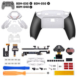 eXtremeRate SPARK Back Paddles Kit with OLED Display & Clicky Trigger Stops & Ergonomic Grips for PS5 Controller BDM-030/040/050 - Rubberized White & Black - MZNPFU005M2