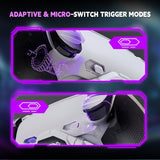 eXtremeRate SPARK Back Paddles Kit with OLED Display & Clicky Trigger Stops & Ergonomic Grips for PS5 Controller BDM-030/040/050 - Rubberized White & Black - MZNPFU005M2