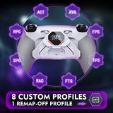 eXtremeRate SPARK Back Paddles Kit with OLED Display & Clicky Trigger Stops & Ergonomic Grips for PS5 Controller BDM-030/040/050 - Rubberized White & Gray - MZNPFU002M2
