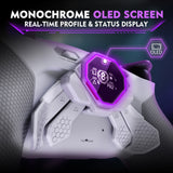 eXtremeRate SPARK Back Paddles Kit with OLED Display & Clicky Trigger Stops & Ergonomic Grips for PS5 Controller BDM-030/040/050 - Rubberized White & Gray - MZNPFU002M2