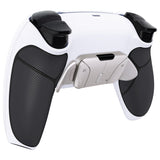eXtremeRate Silver Real Metal Buttons (RMB) Version RISE4 Remap Kit for PS5 Controller BDM-010/020 - Rubberized White Black - YPFJ7010