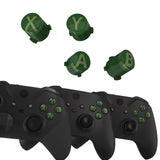 eXtremeRate Three-Thone ABXY Action Buttons with Classic Symbols for Xbox Series X & S Controller & Xbox One S/X & Xbox One Elite V1/V2 Controller - Deep Pine Green & Clear & Bamboo Green - JDX3M022