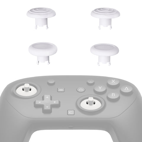 eXtremeRate ThumbsGear Interchangeable Ergonomic Thumbsticks for Nintendo Switch 2 Pro Controller - White - YZDPTM003
