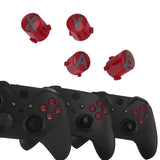 eXtremeRate Three-Thone ABXY Action Buttons with Classic Symbols for Xbox Series X & S Controller & Xbox One S/X & Xbox One Elite V1/V2 Controller - Carmine Red & Clear & Classic Gray - JDX3M020