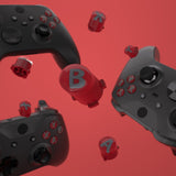 eXtremeRate Three-Thone ABXY Action Buttons with Classic Symbols for Xbox Series X & S Controller & Xbox One S/X & Xbox One Elite V1/V2 Controller - Carmine Red & Clear & Classic Gray - JDX3M020
