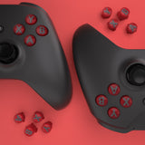 eXtremeRate Three-Thone ABXY Action Buttons with Classic Symbols for Xbox Series X & S Controller & Xbox One S/X & Xbox One Elite V1/V2 Controller - Carmine Red & Clear & Classic Gray - JDX3M020