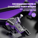 eXtremeRate Type-C Version Replacement Bottom Shell Compatible with PS4 Controller JDM-040/050/055 Models - Textured Black - TCFP4P002