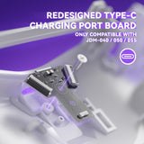 eXtremeRate Type-C Version Replacement Bottom Shell Compatible with PS4 Controller JDM-040/050/055 Models - White - TCFP4P003