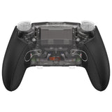 eXtremeRate Beyond-ARC Bottom Shell Kit with Rubberised Grip for PS5 Edge Controller - Clear & Black - CKREGU005