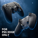 eXtremeRate Beyond-ARC Bottom Shell Kit with Rubberised Grip for PS5 Edge Controller - Clear & Black - CKREGU005