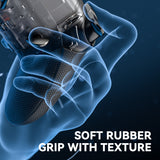 eXtremeRate Beyond-ARC Bottom Shell Kit with Rubberised Grip for PS5 Edge Controller - Clear & Black - CKREGU005