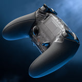 eXtremeRate Beyond-ARC Bottom Shell Kit with Rubberised Grip for PS5 Edge Controller - Clear & Black - CKREGU005