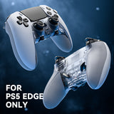 eXtremeRate Beyond-ARC Bottom Shell Kit with Rubberised Grip for PS5 Edge Controller - Clear & Gray - CKREGU004