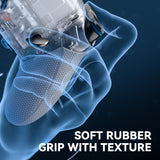 eXtremeRate Beyond-ARC Bottom Shell Kit with Rubberised Grip for PS5 Edge Controller - Clear & Gray - CKREGU004