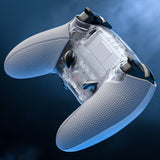 eXtremeRate Beyond-ARC Bottom Shell Kit with Rubberised Grip for PS5 Edge Controller - Clear & Gray - CKREGU004