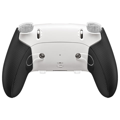 eXtremeRate Beyond-ARC Bottom Shell Kit with Rubberised Grip for PS5 Edge Controller - White Black - CKREGU002