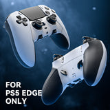 eXtremeRate Beyond-ARC Bottom Shell Kit with Rubberised Grip for PS5 Edge Controller - White Black - CKREGU002