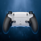 eXtremeRate Beyond-ARC Bottom Shell Kit with Rubberised Grip for PS5 Edge Controller - White Black - CKREGU002