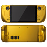 eXtremeRate Replacement Chrome Gold Full Set Shell with Buttons for Steam Deck LCD - QESDD001