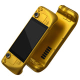 eXtremeRate Replacement Chrome Gold Full Set Shell with Buttons for Steam Deck LCD - QESDD001