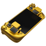 eXtremeRate Replacement Chrome Gold Full Set Shell with Buttons for Steam Deck LCD - QESDD001