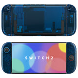 eXtremeRate DIY Replacement Full Set Shells with Buttons for Nintendo Switch 2 - Deluxe Version - Clear Blue - QGRNTM005