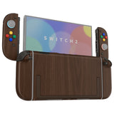 eXtremeRate DIY Replacement Full Set Shells with Buttons for Nintendo Switch 2 - Deluxe Version - Wood Grain - QGRNTS001