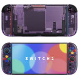 eXtremeRate DIY Replacement Full Set Shells with Buttons for Nintendo Switch 2 - Essence Version - Clear Atomic Purple - RHANTM001