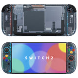 eXtremeRate DIY Replacement Full Set Shells with Buttons for Nintendo Switch 2 - Essence Version - Clear Glacier Blue - RHANTM003