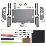eXtremeRate DIY Replacement Full Set Shells with Buttons for Nintendo Switch 2 - Essence Version - Clear Slate Black - RHANTM002