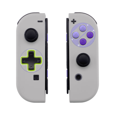 eXtremeRate Classics SNES Style Joycon Handheld Controller Housing (D-Pad Version) with Full Set Buttons, DIY Replacement Shell Case for NS Switch JoyCon & OLED JoyCon - Console Shell NOT Included - JZT105