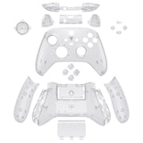 eXtremeRate Transparent Clear Controller Full Set Housing Shell Case w/ Buttons for Xbox Series X/S, Custom Replacement Side Rails Front Back Plate Cover for Xbox Series S & Xbox Series X Controller - QX3M501