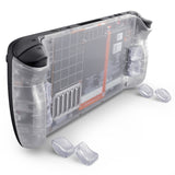 eXtremeRate Interchangeable Back Buttons Bottom Shell for Steam Deck LCD & OLED - with 2 Height Adjustable Buttons - Clear - GVSSDM003
