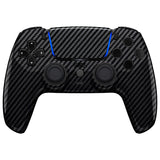 eXtremeRate LUNA Redesigned Graphite Carbon Fiber Pattern Front Shell Touchpad Compatible with ps5 Controller BDM-010/020/030/040, DIY Replacement Housing Custom Touch Pad Cover Compatible with ps5 Controller - GHPFS001
