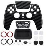 eXtremeRate LUNA Redesigned Graphite Carbon Fiber Pattern Front Shell Touchpad Compatible with ps5 Controller BDM-010/020/030/040, DIY Replacement Housing Custom Touch Pad Cover Compatible with ps5 Controller - GHPFS001