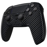 eXtremeRate LUNA Redesigned Graphite Carbon Fiber Pattern Front Shell Touchpad Compatible with ps5 Controller BDM-010/020/030/040, DIY Replacement Housing Custom Touch Pad Cover Compatible with ps5 Controller - GHPFS001