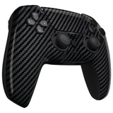 eXtremeRate LUNA Redesigned Graphite Carbon Fiber Pattern Front Shell Touchpad Compatible with ps5 Controller BDM-010/020/030/040, DIY Replacement Housing Custom Touch Pad Cover Compatible with ps5 Controller - GHPFS001
