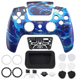 eXtremeRate LUNA Redesigned Front Shell with Touchpad for PS5 Controller BDM-010/020/030/040/050/060 - Aqua Magic - GHPFT027G4