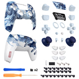 eXtremeRate Luna Redesigned Full Set Shells & Buttons for PS5 Controller BDM-030/040/050 - Porcelain Dragon - KQXPFT001