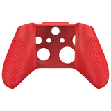 eXtremeRate PlayVital Soft Red Silicone Controller Cover Grips Caps Protective Case for Xbox One S for Xbox One X -XBOWP0039GC