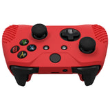 eXtremeRate PlayVital Soft Red Silicone Controller Cover Grips Caps Protective Case for Xbox One S for Xbox One X -XBOWP0039GC